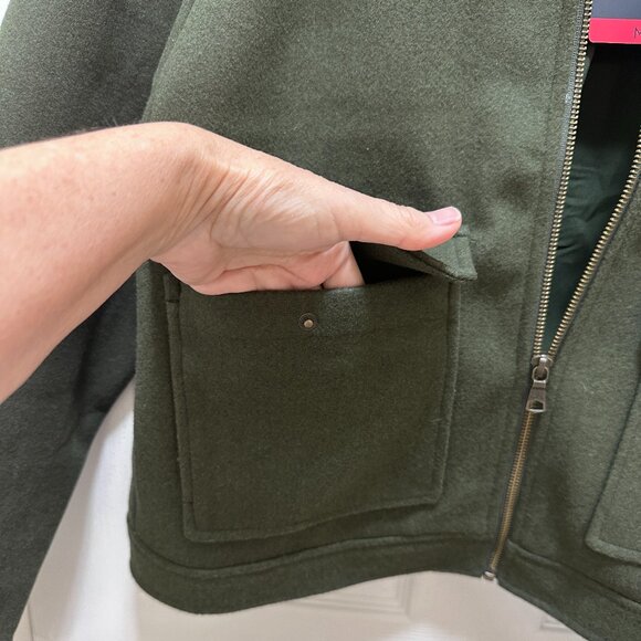 Banana Republic Women's Jacket Size M Dark Green Soft Brushed Fabric Casual NEW - Picture 7 of 16
